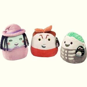 Squishmallows Nightmare Before Christmas 8", Set of 3 - Lock, Shock & Barrel